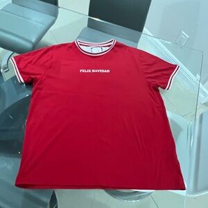 Denim & Flower “Feliz Navidad” Mens red Christmas shirt size XL